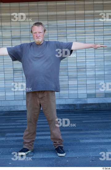 Whole Body Man T poses White Casual Chubby Standing Street photo references