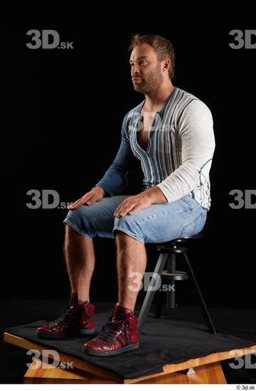 Man White Muscular Male Studio Poses