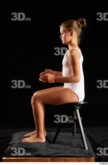 Whole Body Woman White Underwear Average Sitting Studio photo references