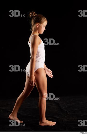 Whole Body Woman White Underwear Average Walking Studio photo references