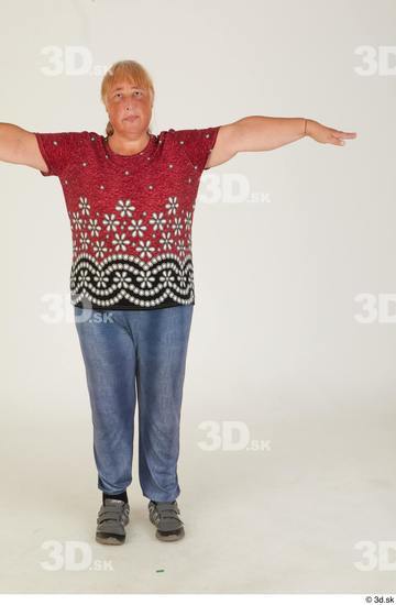 Whole Body Woman T poses White Casual Chubby Standing Street photo references