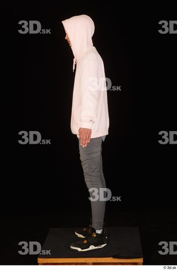 Whole Body Man White Casual Jeans Slim Standing Studio photo references