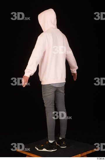 Whole Body Man White Casual Jeans Slim Standing Studio photo references