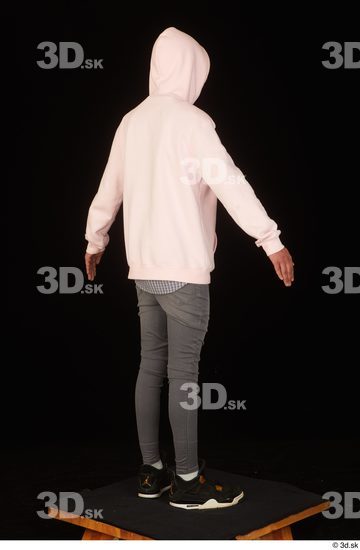 Whole Body Man White Casual Jeans Slim Standing Studio photo references