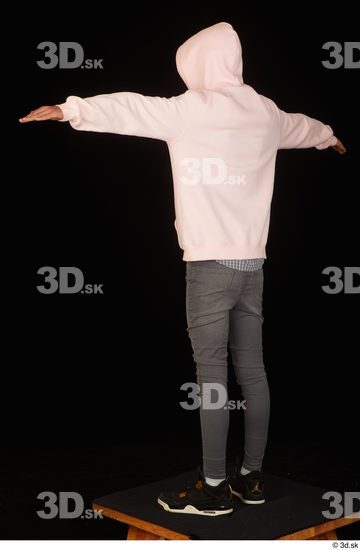 Whole Body Man T poses White Casual Shoes Jeans Slim Standing Studio photo references