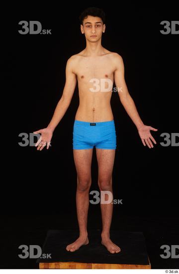 Whole Body Man White Underwear Slim Standing Studio photo references