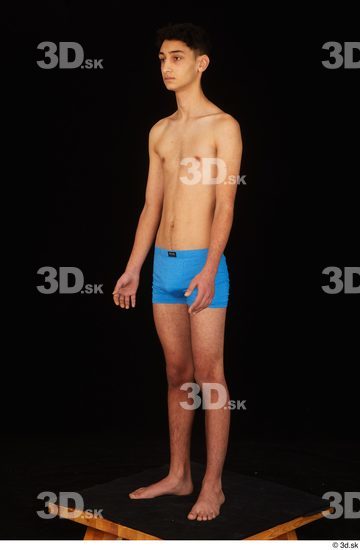 Whole Body Man White Underwear Slim Standing Studio photo references