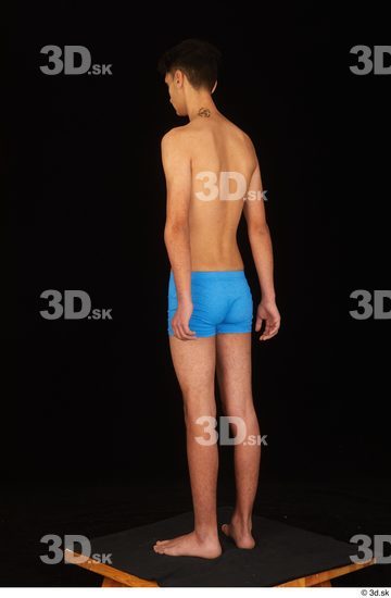 Whole Body Man White Underwear Slim Standing Studio photo references