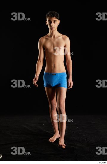 Whole Body Man White Underwear Walking Studio photo references