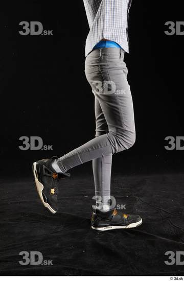 Calf Man White Casual Shoes Jeans Studio photo references