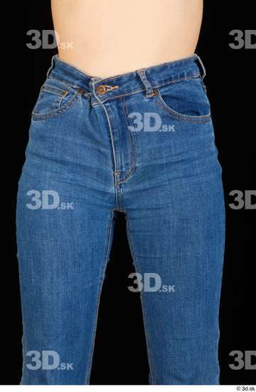 Thigh Woman White Casual Jeans Average Studio photo references