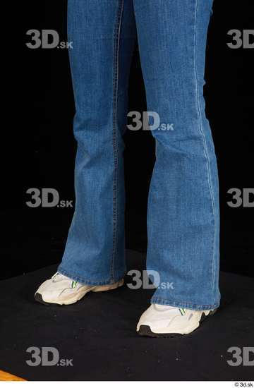 Calf Woman White Casual Shoes Jeans Average Studio photo references