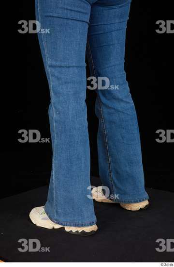 Calf Woman White Casual Shoes Jeans Average Studio photo references