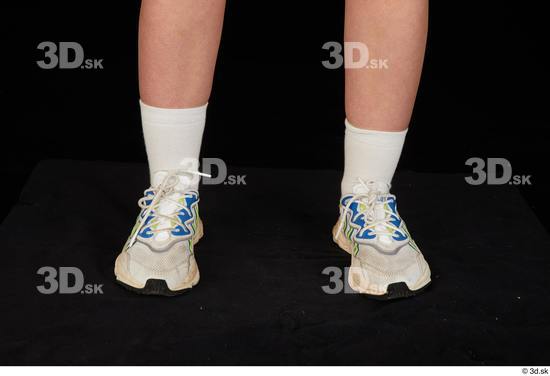 Foot Woman White Sports Shoes Average Studio photo references