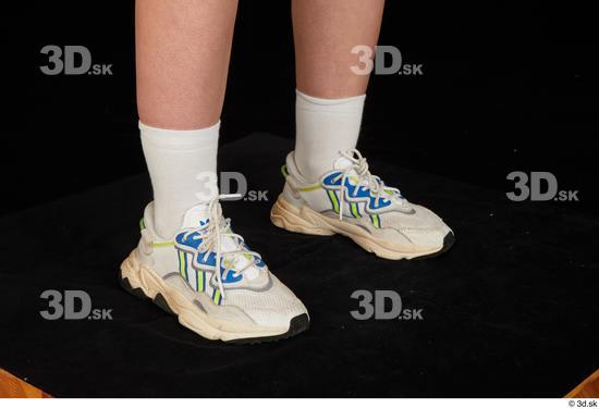 Foot Woman White Sports Shoes Average Studio photo references