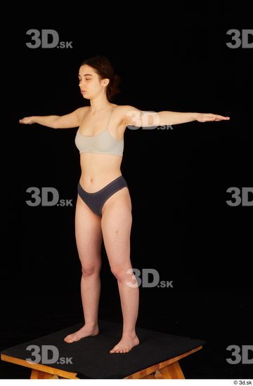 Whole Body Woman T poses White Underwear Average Standing Studio photo references