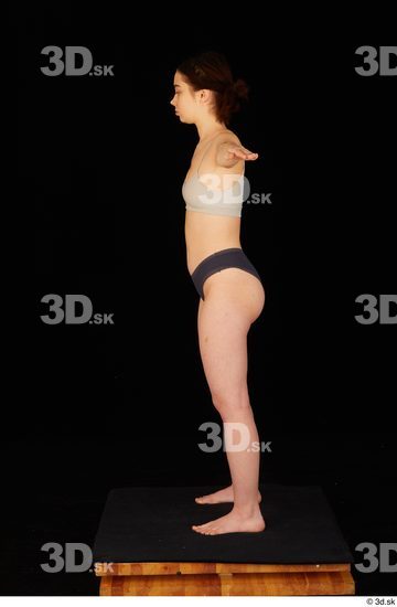 Whole Body Woman T poses White Underwear Average Standing Studio photo references