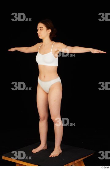 Whole Body Woman T poses White Underwear Average Standing Studio photo references