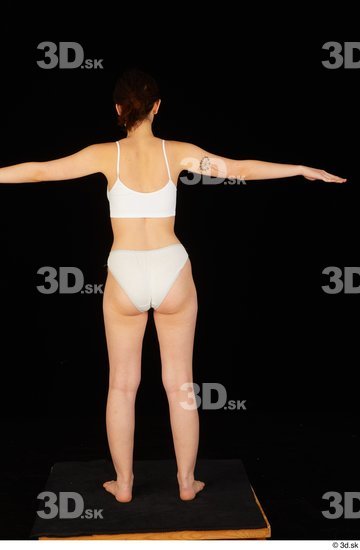 Whole Body Woman T poses White Underwear Average Standing Studio photo references