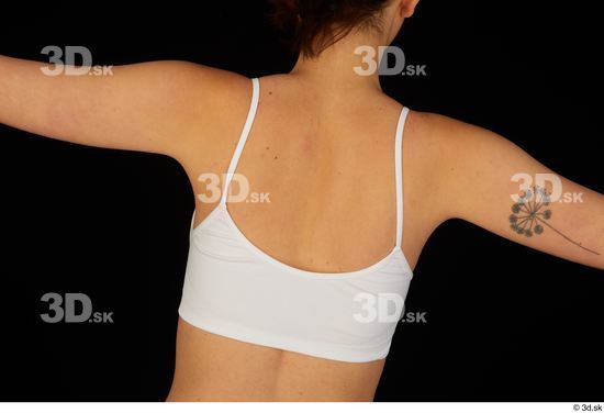 Back Woman White Underwear Bra Average Studio photo references