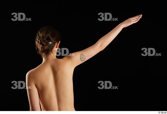 Arm Back Woman White Nude Slim Average Studio photo references