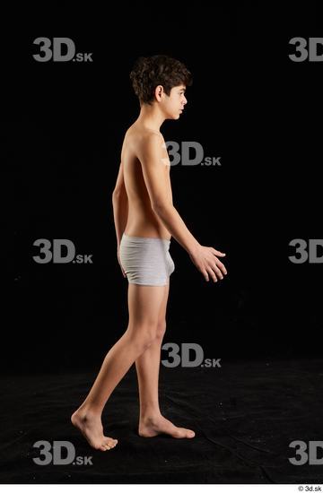 Whole Body Man White Underwear Walking Studio photo references