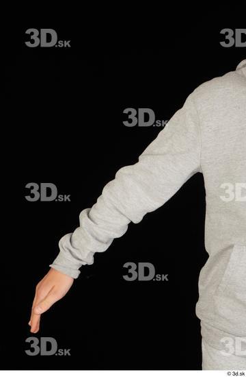 Arm Upper Body Man White Sports Sweatsuit Slim Studio photo references