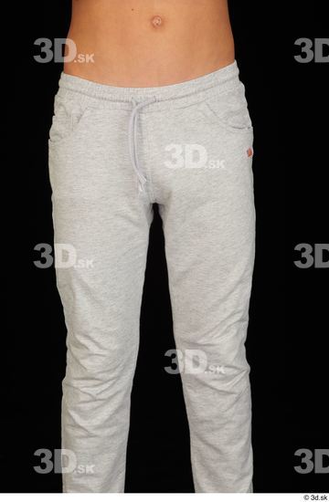 Thigh Man White Sports Sweatsuit Slim Studio photo references