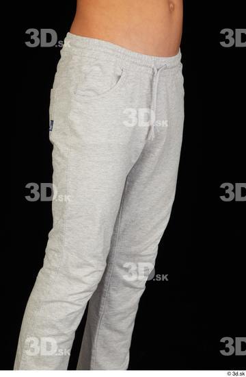 Thigh Man White Sports Sweatsuit Slim Studio photo references