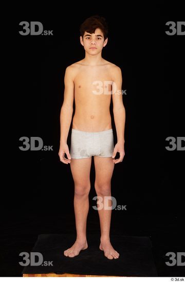 Whole Body Man White Underwear Slim Standing Studio photo references