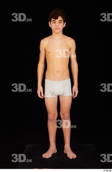 Whole Body Man White Underwear Slim Standing Studio photo references