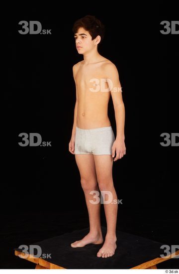 Whole Body Man White Underwear Slim Standing Studio photo references