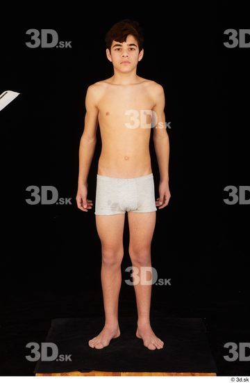 Whole Body Man White Underwear Slim Standing Studio photo references