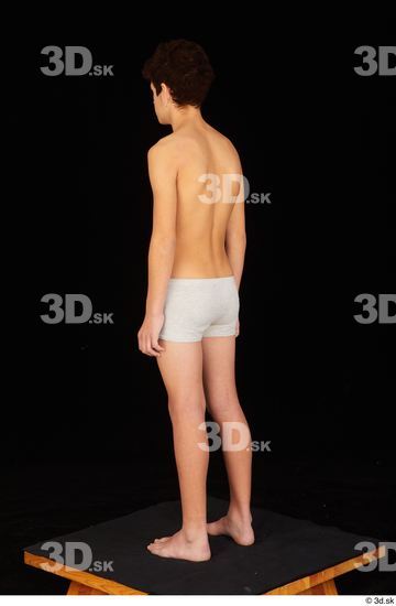 Whole Body Man White Underwear Slim Standing Studio photo references