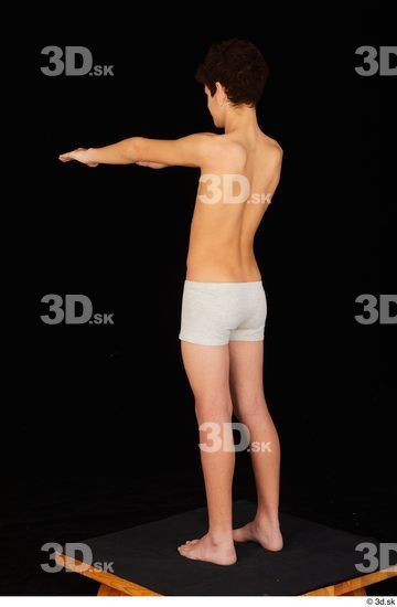 Whole Body Man White Underwear Slim Standing Studio photo references