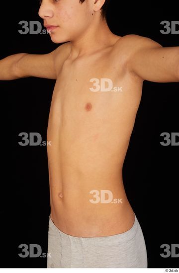 Chest Upper Body Man White Underwear Slim Studio photo references