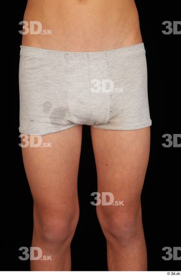 Thigh Man White Underwear Slim Studio photo references