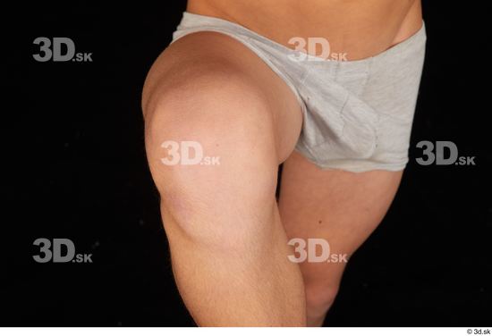 Knee Man White Nude Slim Studio photo references