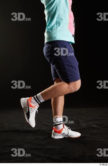 Calf Man White Sports Shoes Shorts Average Studio photo references