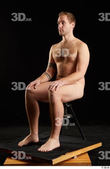 Whole Body Man White Nude Average Sitting Studio photo references