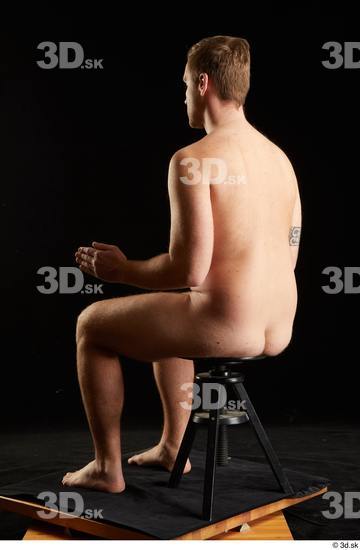 Whole Body Man White Nude Average Sitting Studio photo references