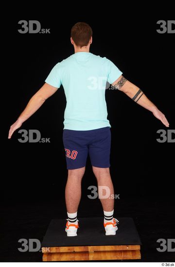 Whole Body Man White Sports Shoes Shirt T shirt Shorts Average Standing Studio photo references