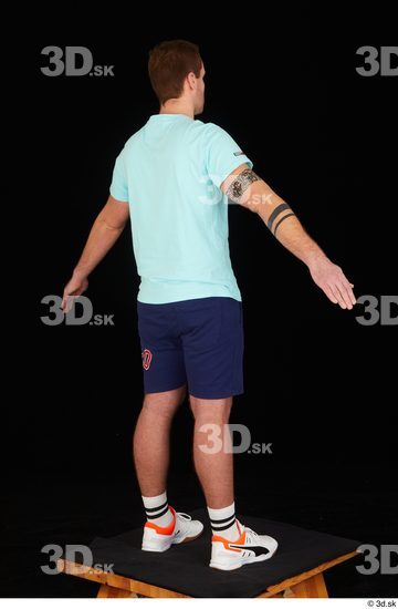 Whole Body Man White Sports Shoes Shirt T shirt Shorts Average Standing Studio photo references