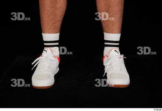 Foot Man White Sports Shoes Average Studio photo references