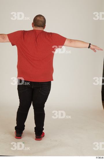 Whole Body Man T poses White Casual Overweight Standing Street photo references