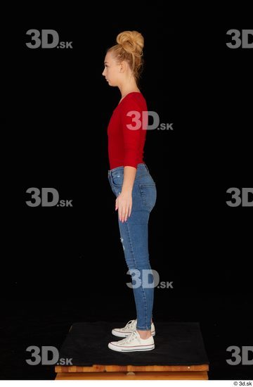 Woman White Slim Female Studio Poses