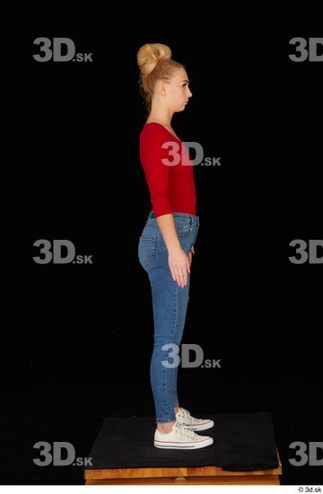 Woman White Slim Female Studio Poses