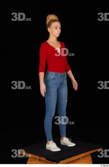 Woman White Slim Female Studio Poses