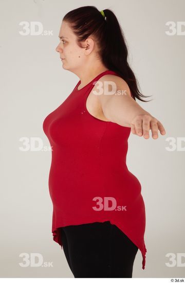 Upper Body Woman White Casual Overweight Street photo references