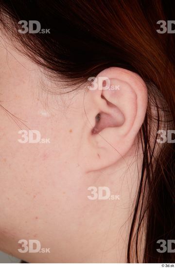 Ear Woman White Casual Overweight Street photo references